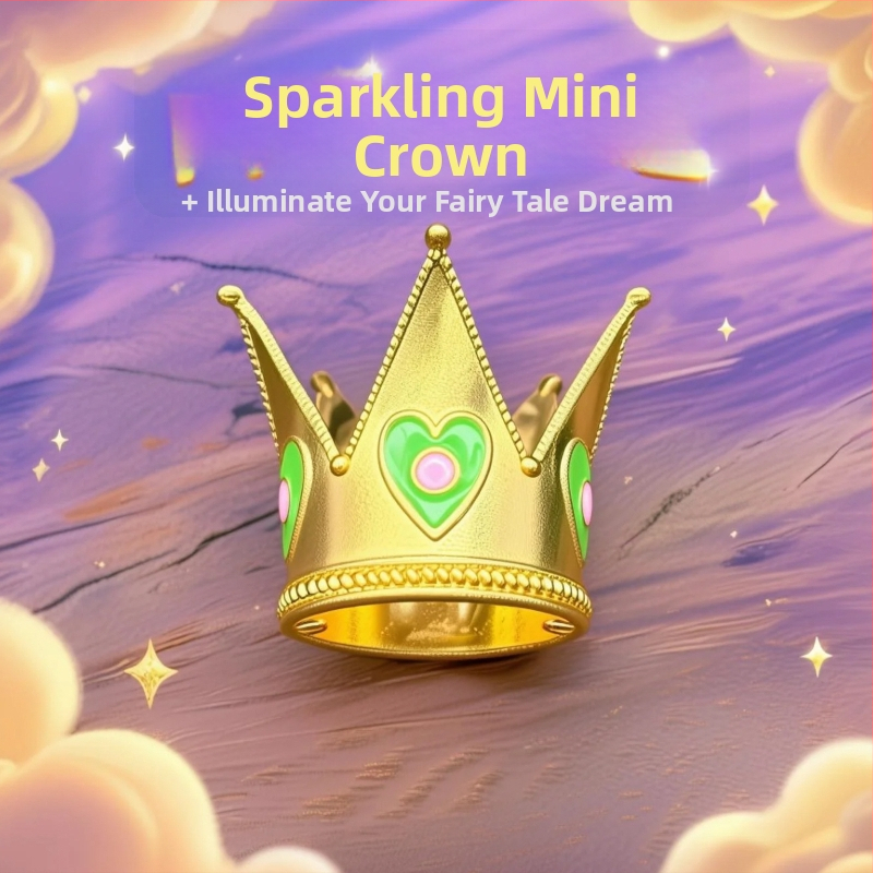 Coroană pentru copii pentru decorul tortului de ziua de naștere – aliaj, placare electrolitică, stil desen animat, formă coroană, cristal