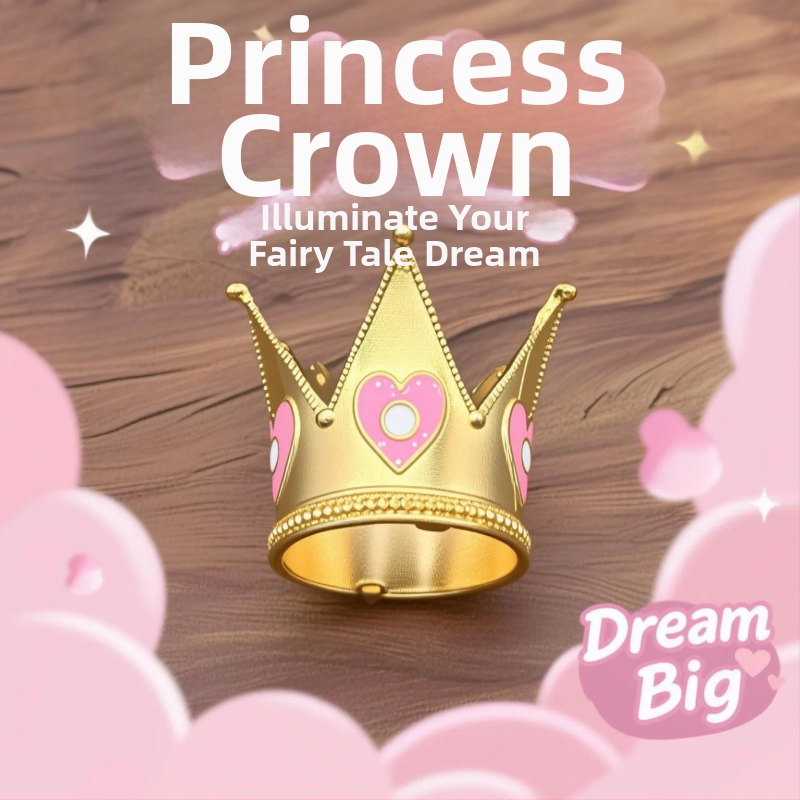 Coroană pentru copii pentru decorul tortului de ziua de naștere – aliaj, placare electrolitică, stil desen animat, formă coroană, cristal