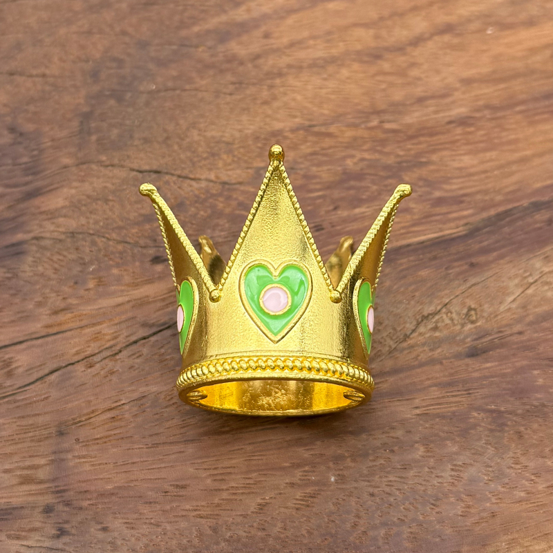 Coroană pentru copii pentru decorul tortului de ziua de naștere – aliaj, placare electrolitică, stil desen animat, formă coroană, cristal