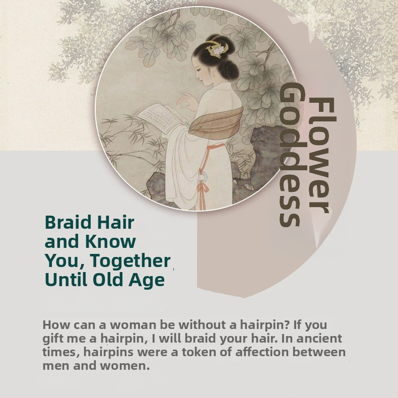 Vaskist juukseklips antiikse lillemotiiviga, elektroplaadi viimistlus