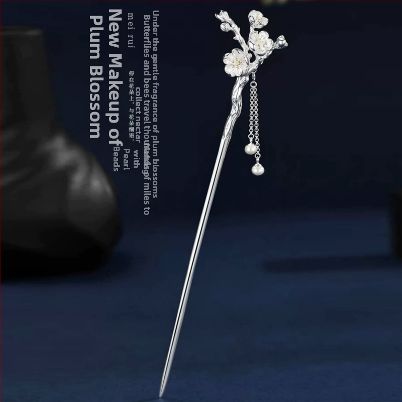 Vaskist juukseklips antiikse lillemotiiviga, elektroplaadi viimistlus