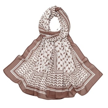 Печатен шифонов шал за глава с каре шарка, слънцезащитна функция, печат