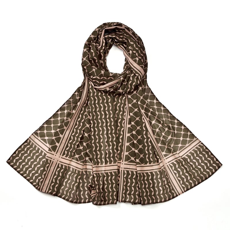 Печатен шифонов шал за глава с каре шарка, слънцезащитна функция, печат