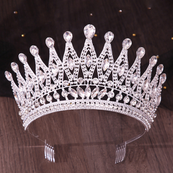 Vjenčana tiara od legure, ručna izrada, rhinestone kristali, oblik krune, ženski dodatak za glavu