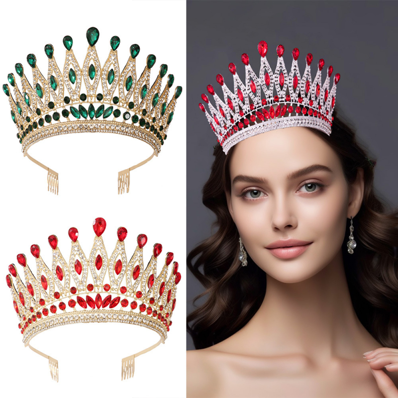 Vjenčana tiara od legure, ručna izrada, rhinestone kristali, oblik krune, ženski dodatak za glavu