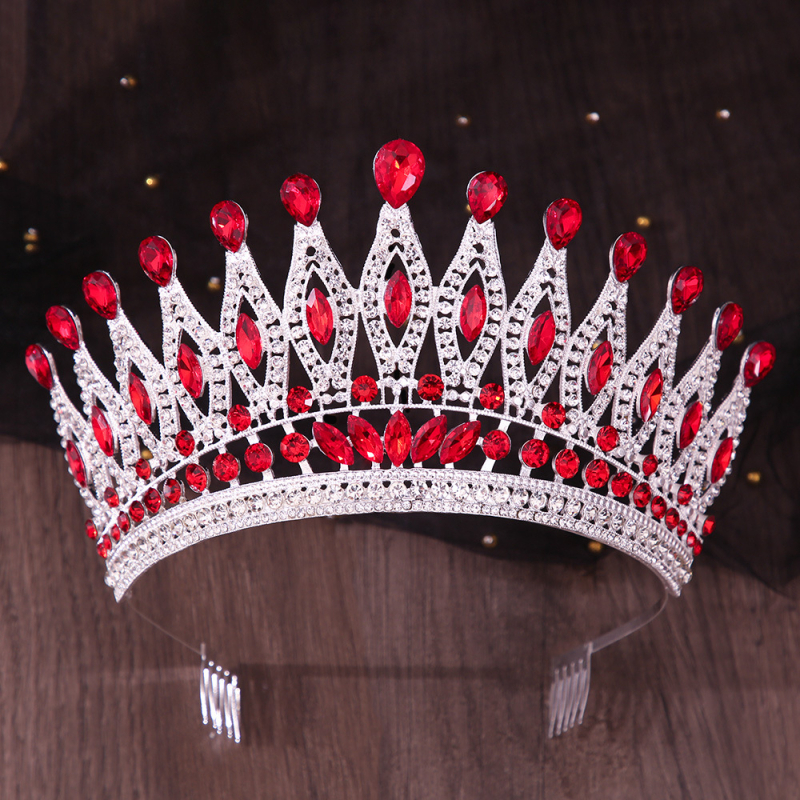Vjenčana tiara od legure, ručna izrada, rhinestone kristali, oblik krune, ženski dodatak za glavu