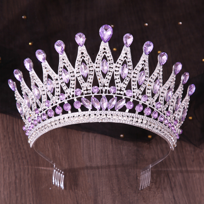 Vjenčana tiara od legure, ručna izrada, rhinestone kristali, oblik krune, ženski dodatak za glavu