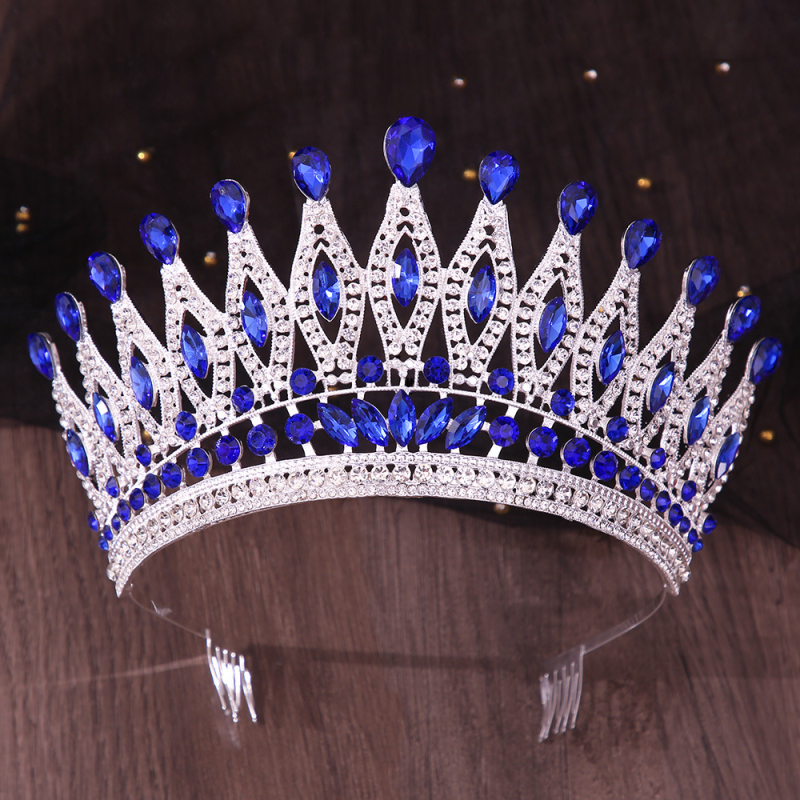 Vjenčana tiara od legure, ručna izrada, rhinestone kristali, oblik krune, ženski dodatak za glavu