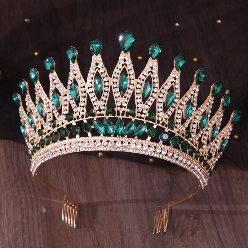 Vjenčana tiara od legure, ručna izrada, rhinestone kristali, oblik krune, ženski dodatak za glavu