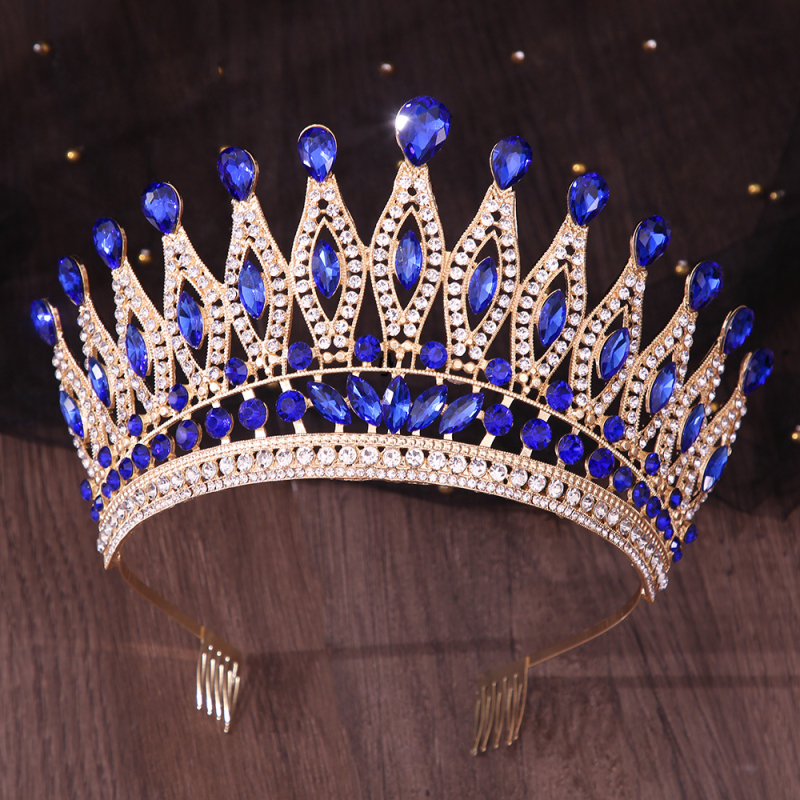 Vjenčana tiara od legure, ručna izrada, rhinestone kristali, oblik krune, ženski dodatak za glavu