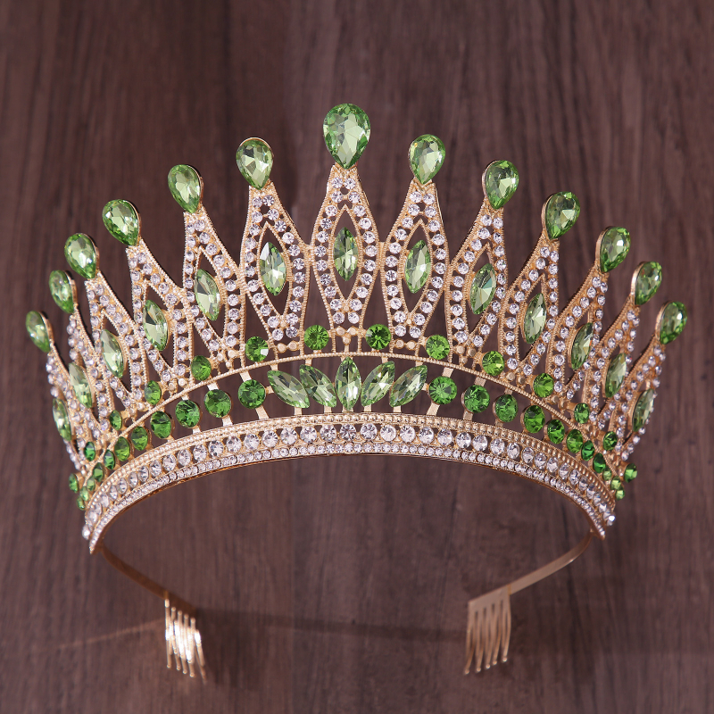 Vjenčana tiara od legure, ručna izrada, rhinestone kristali, oblik krune, ženski dodatak za glavu