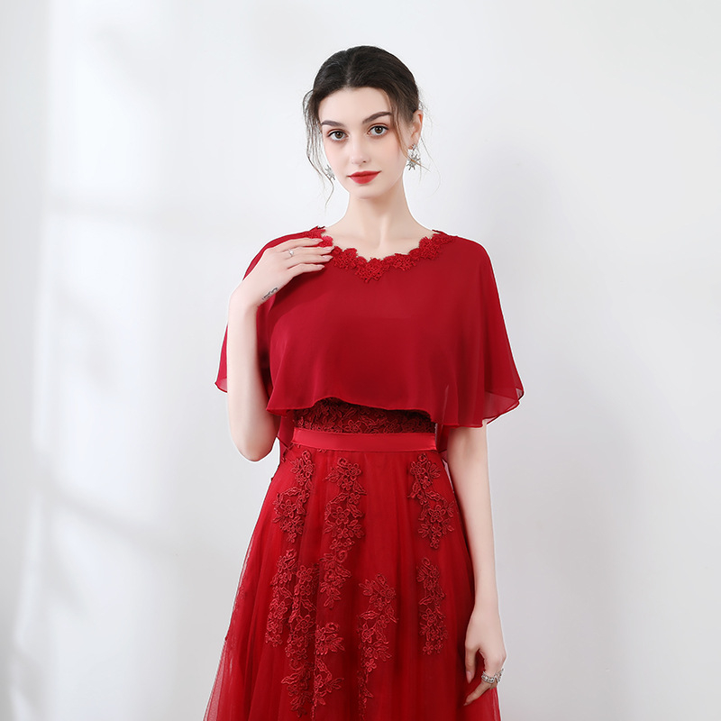 Șal din chiffon pentru mireasă și domnișoare de onoare, protecție solară ușoară, monocrom