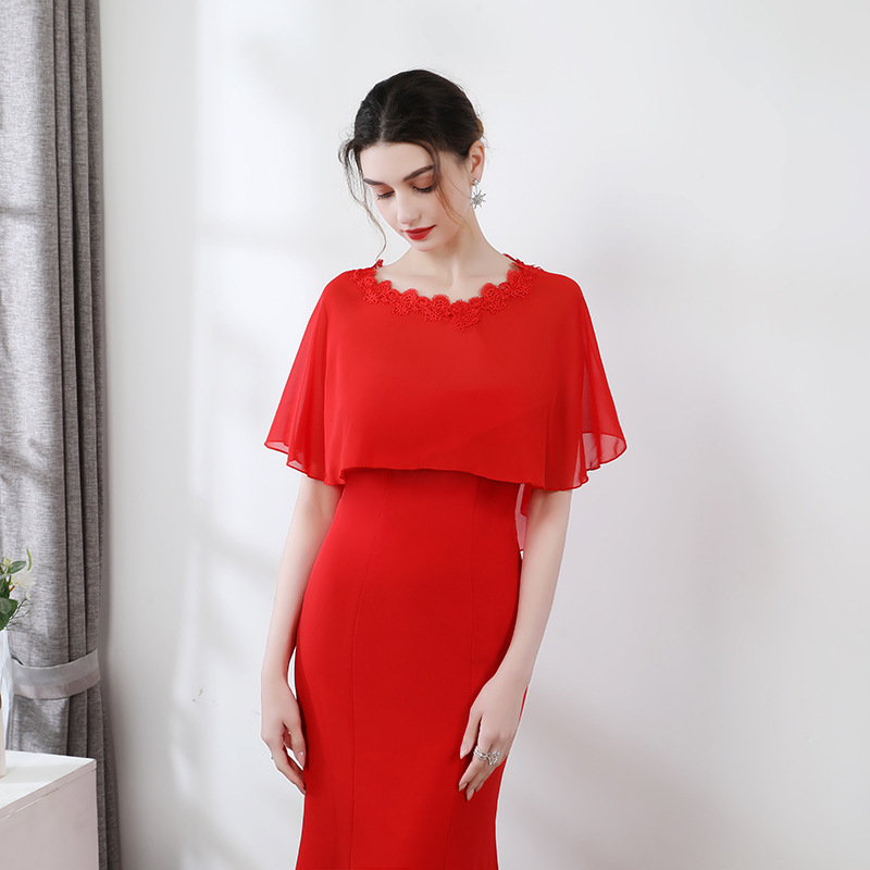 Șal din chiffon pentru mireasă și domnișoare de onoare, protecție solară ușoară, monocrom