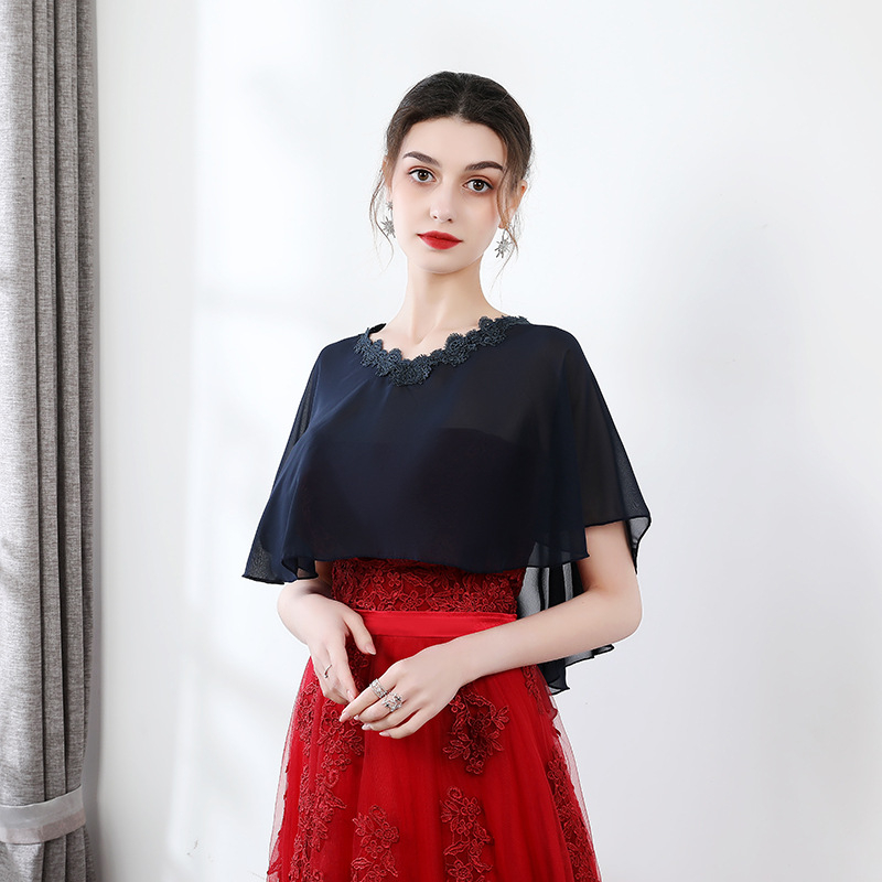 Șal din chiffon pentru mireasă și domnișoare de onoare, protecție solară ușoară, monocrom