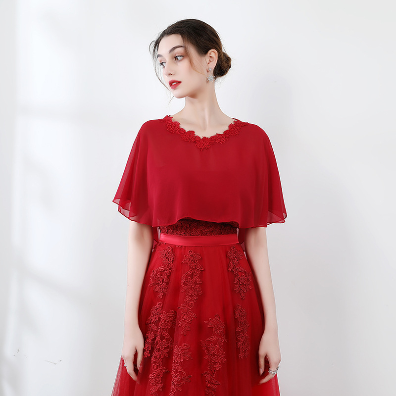 Șal din chiffon pentru mireasă și domnișoare de onoare, protecție solară ușoară, monocrom