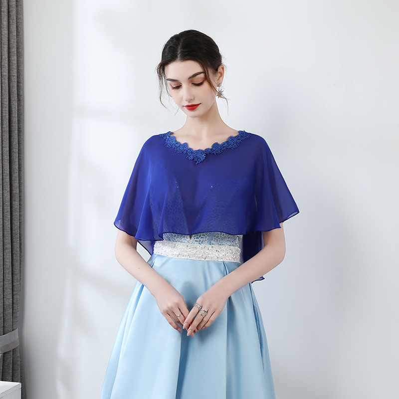 Șal din chiffon pentru mireasă și domnișoare de onoare, protecție solară ușoară, monocrom