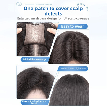 Topper juuksed inimeste juustest, mudel F520, kinnitamise mehhanism, sirged juuksed, sobib värvimiseks ja permimiseks