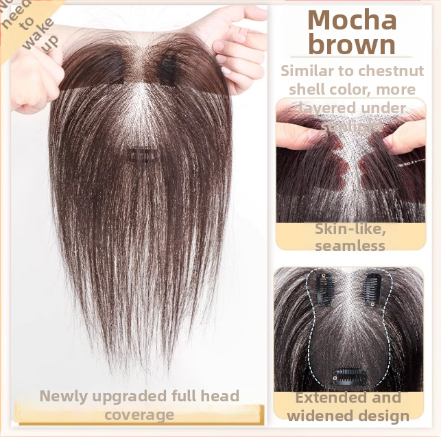 Topper juuksed inimeste juustest, mudel F520, kinnitamise mehhanism, sirged juuksed, sobib värvimiseks ja permimiseks