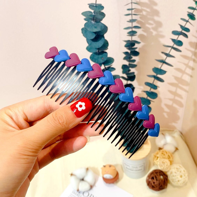 Laste juukseklips südame motiiviga, käsitöö, plastik/resiin, kohandatav.