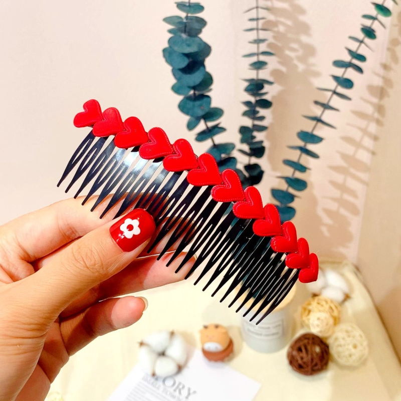 Laste juukseklips südame motiiviga, käsitöö, plastik/resiin, kohandatav.