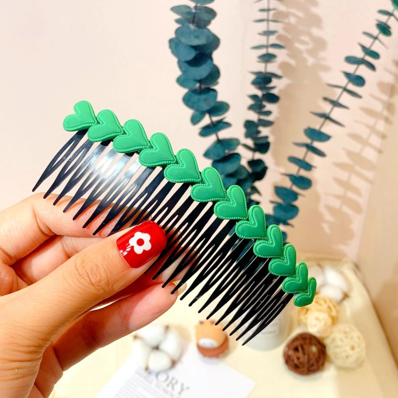 Laste juukseklips südame motiiviga, käsitöö, plastik/resiin, kohandatav.