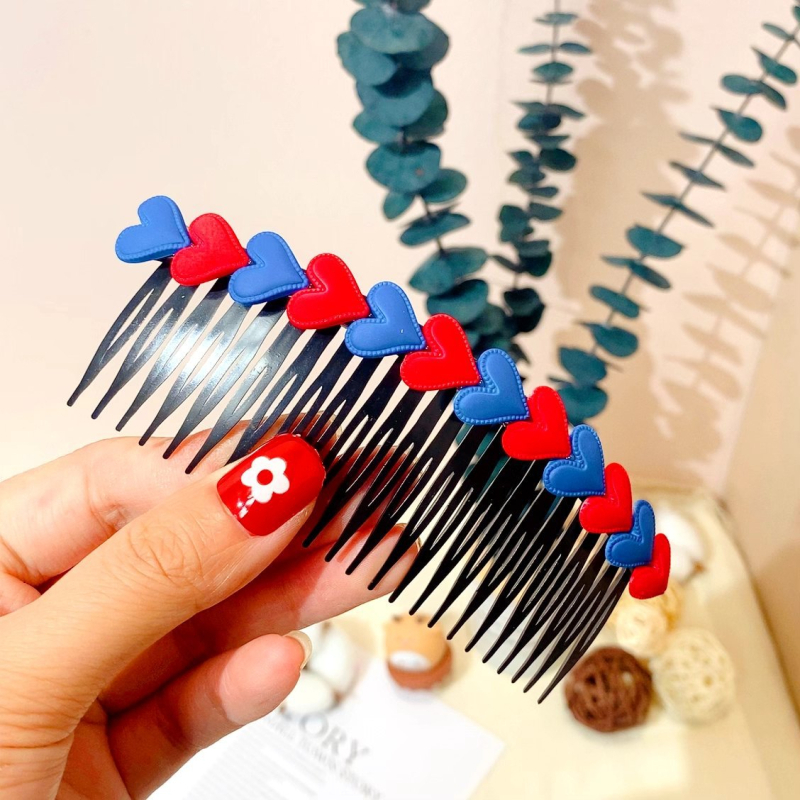 Laste juukseklips südame motiiviga, käsitöö, plastik/resiin, kohandatav.