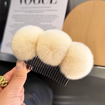 Tõeline Rexi küülikukarusnahast juukseklips, karvane aksessuaar jaapani-korea stiilis soenguks