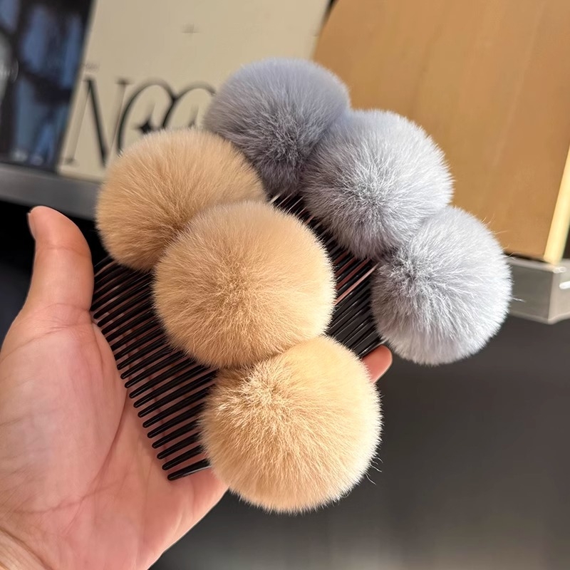 Tõeline Rexi küülikukarusnahast juukseklips, karvane aksessuaar jaapani-korea stiilis soenguks