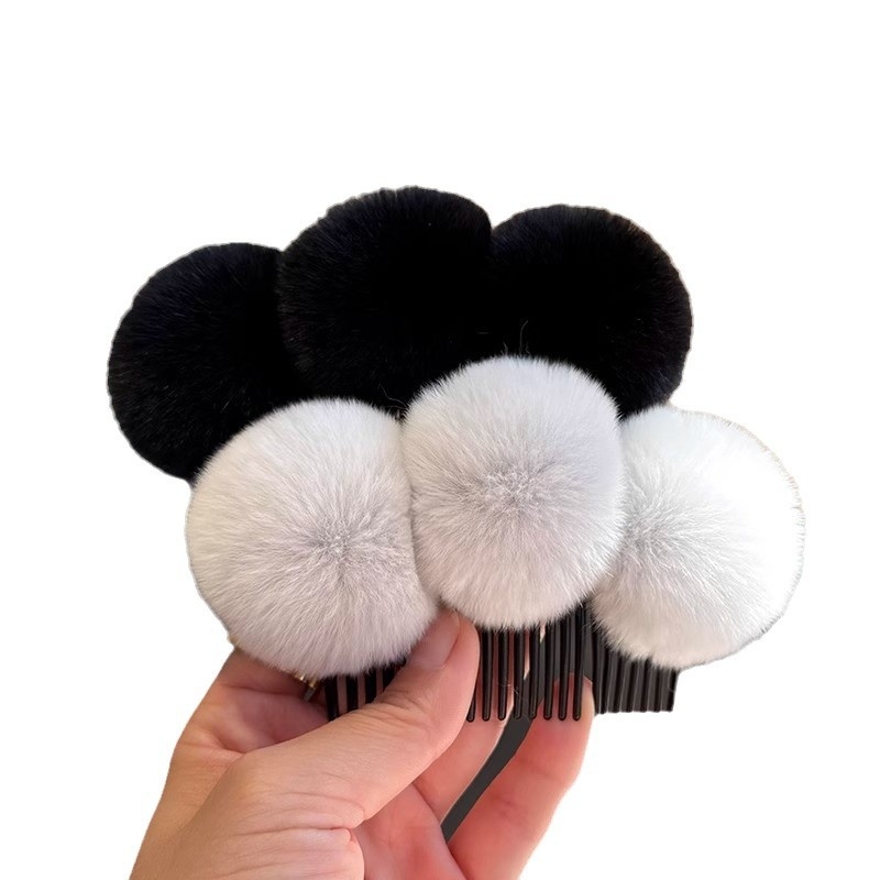 Tõeline Rexi küülikukarusnahast juukseklips, karvane aksessuaar jaapani-korea stiilis soenguks