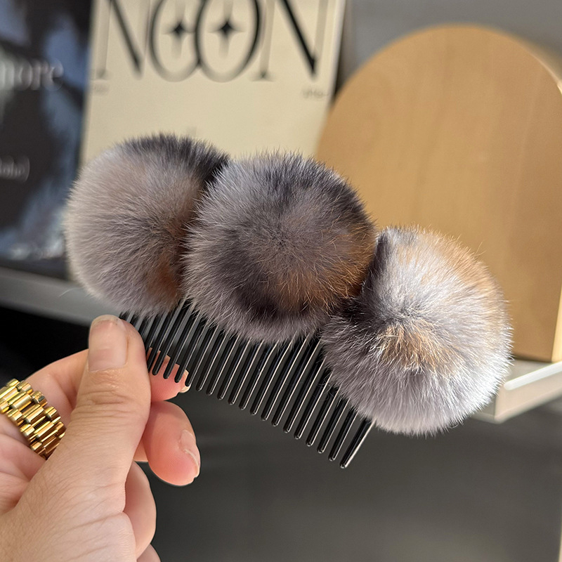 Tõeline Rexi küülikukarusnahast juukseklips, karvane aksessuaar jaapani-korea stiilis soenguks