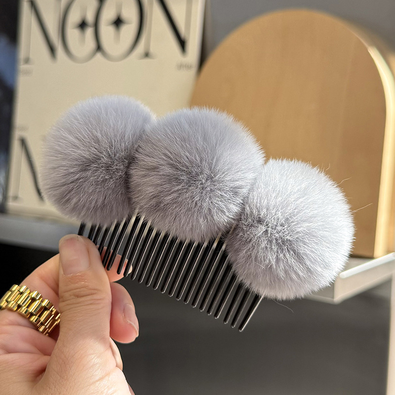 Tõeline Rexi küülikukarusnahast juukseklips, karvane aksessuaar jaapani-korea stiilis soenguks