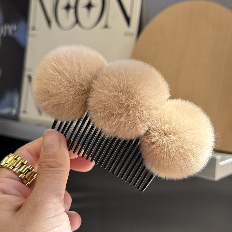 Tõeline Rexi küülikukarusnahast juukseklips, karvane aksessuaar jaapani-korea stiilis soenguks