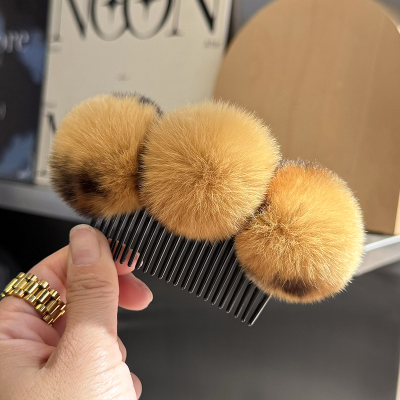 Tõeline Rexi küülikukarusnahast juukseklips, karvane aksessuaar jaapani-korea stiilis soenguks