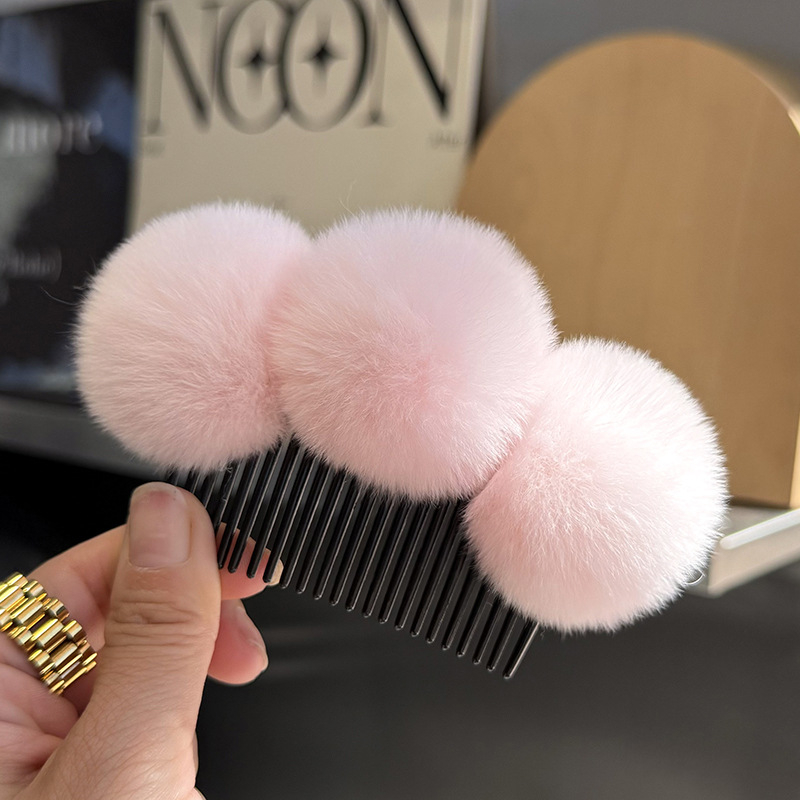 Tõeline Rexi küülikukarusnahast juukseklips, karvane aksessuaar jaapani-korea stiilis soenguks