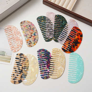 Grebena za kosu s acetatnom pločom, geometrijski dizajn, polukružni oblik, japansko-korejski retro stil