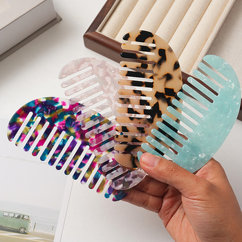 Grebena za kosu s acetatnom pločom, geometrijski dizajn, polukružni oblik, japansko-korejski retro stil