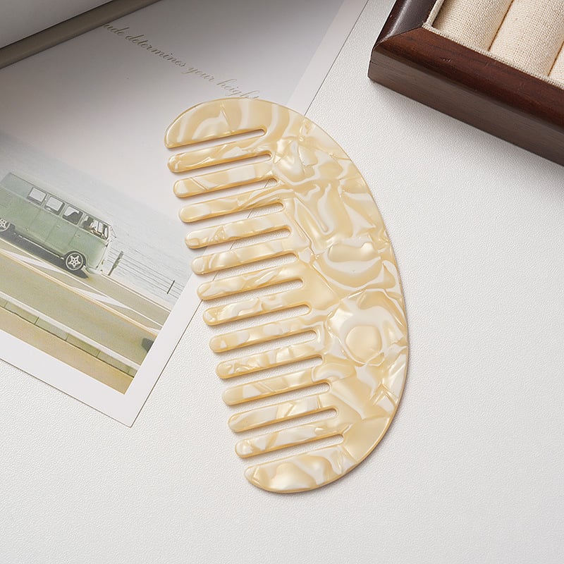 Grebena za kosu s acetatnom pločom, geometrijski dizajn, polukružni oblik, japansko-korejski retro stil