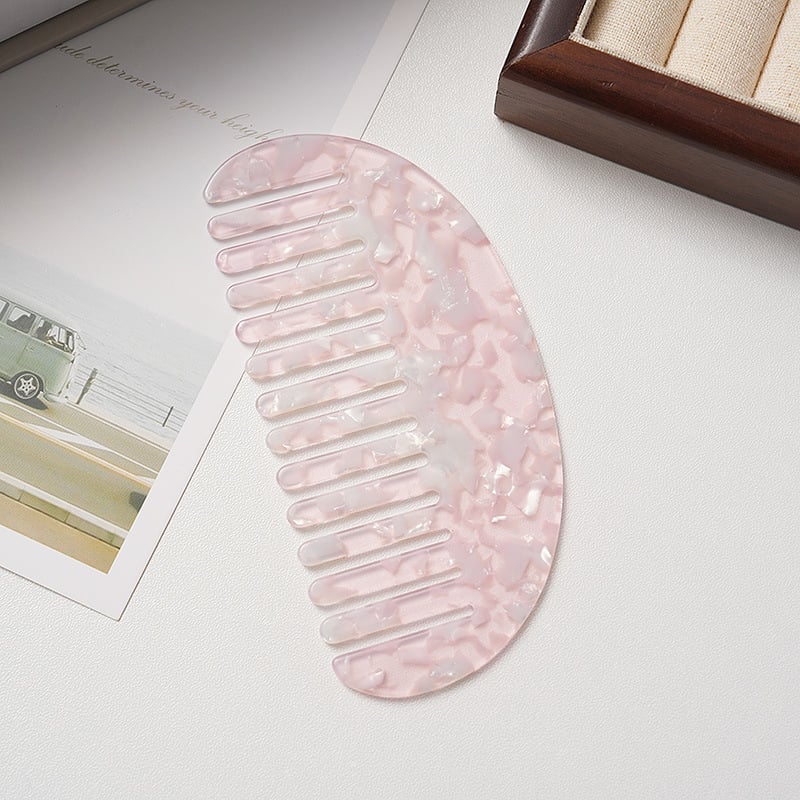 Grebena za kosu s acetatnom pločom, geometrijski dizajn, polukružni oblik, japansko-korejski retro stil