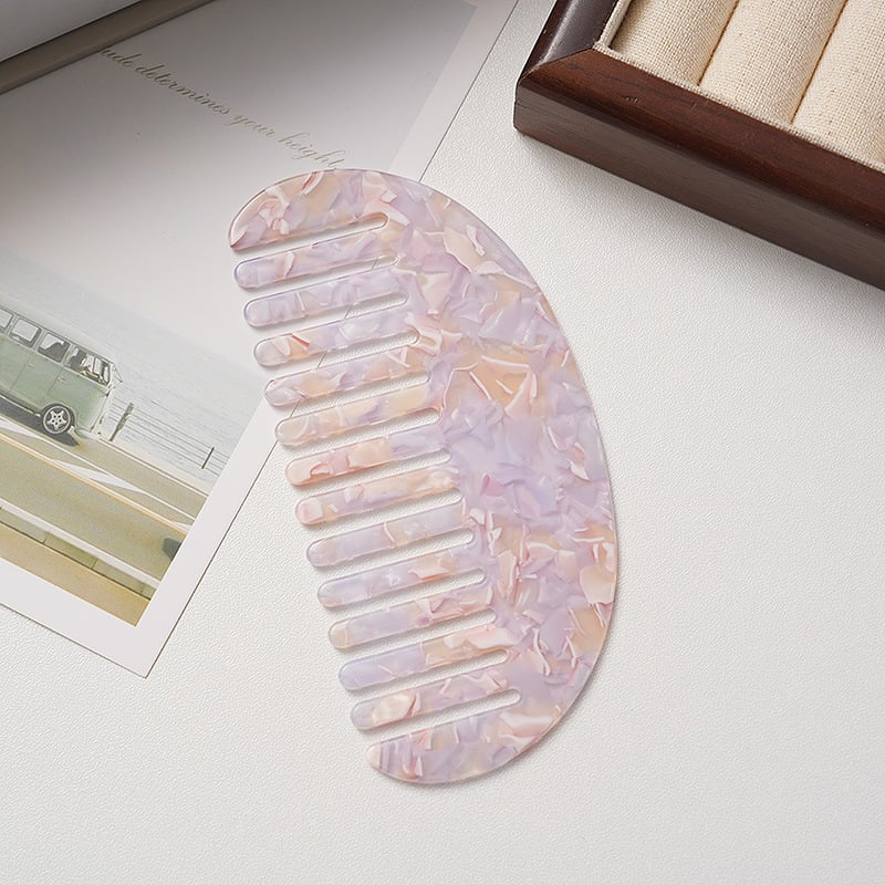 Grebena za kosu s acetatnom pločom, geometrijski dizajn, polukružni oblik, japansko-korejski retro stil