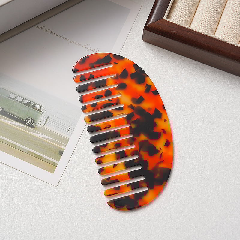 Grebena za kosu s acetatnom pločom, geometrijski dizajn, polukružni oblik, japansko-korejski retro stil