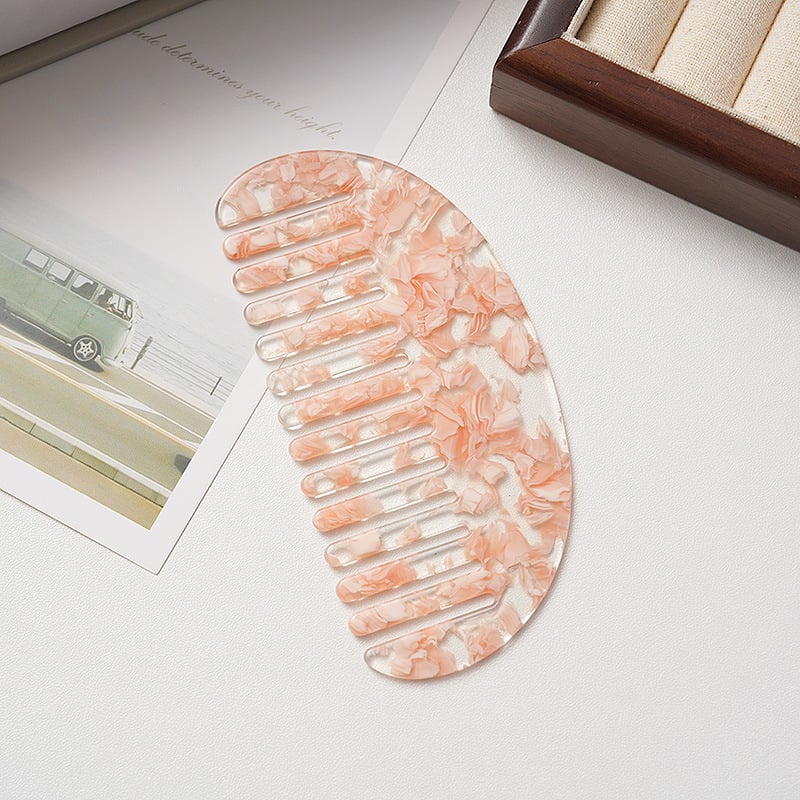 Grebena za kosu s acetatnom pločom, geometrijski dizajn, polukružni oblik, japansko-korejski retro stil