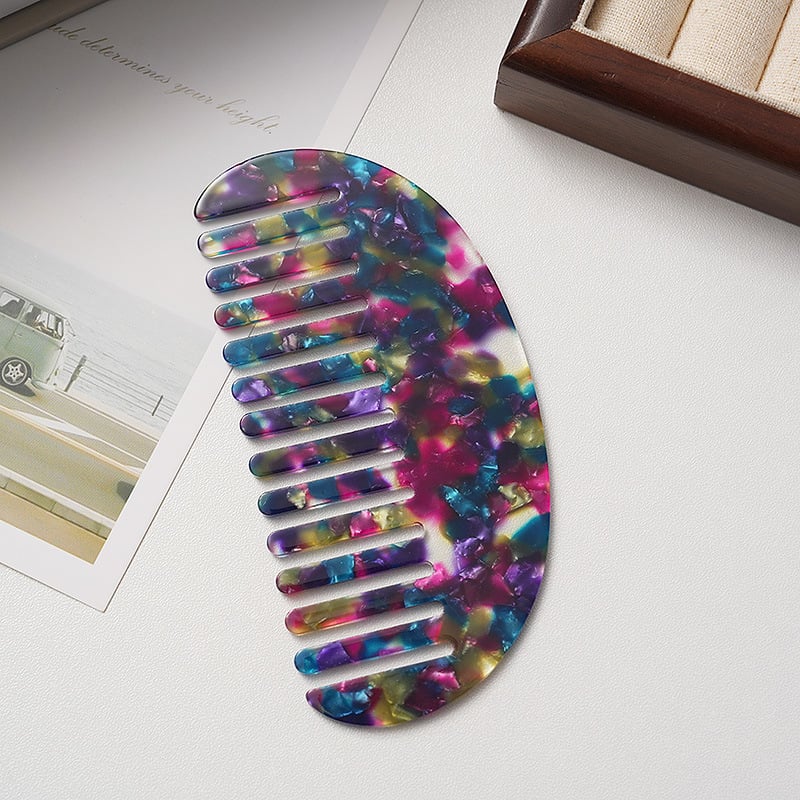 Grebena za kosu s acetatnom pločom, geometrijski dizajn, polukružni oblik, japansko-korejski retro stil