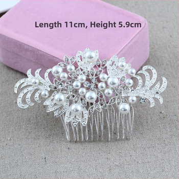 Koreapõhise stiiliga segust juuksekamm lillede motiiviga, elektroplakatsioon, kristallide aktsendid