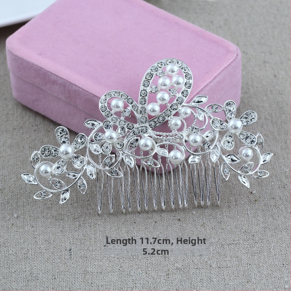 Koreapõhise stiiliga segust juuksekamm lillede motiiviga, elektroplakatsioon, kristallide aktsendid