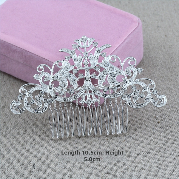 Koreapõhise stiiliga segust juuksekamm lillede motiiviga, elektroplakatsioon, kristallide aktsendid