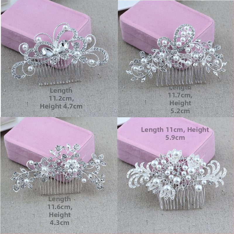 Koreapõhise stiiliga segust juuksekamm lillede motiiviga, elektroplakatsioon, kristallide aktsendid