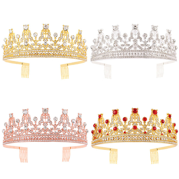 Metalna tiara s kristalima, oblik korone, elektroplating