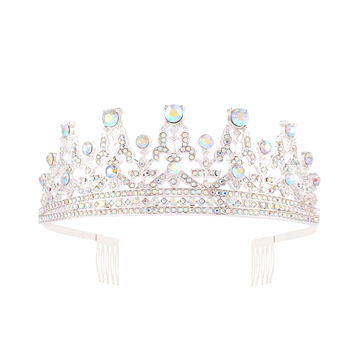 Metalna tiara s kristalima, oblik korone, elektroplating