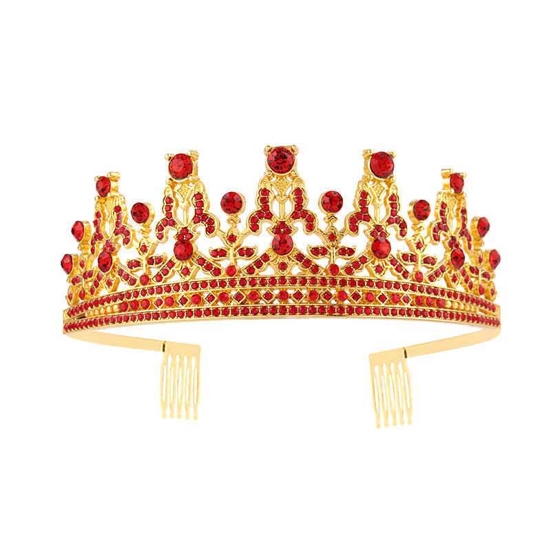 Metalna tiara s kristalima, oblik korone, elektroplating
