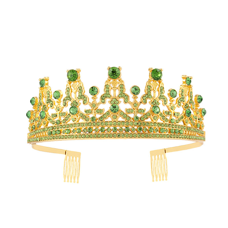 Metalna tiara s kristalima, oblik korone, elektroplating